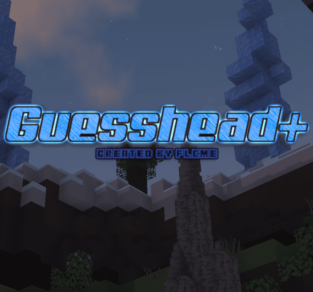 The logo for Guesshead+, a Minecraft map for 1.17.1 by flcme on MCCreations