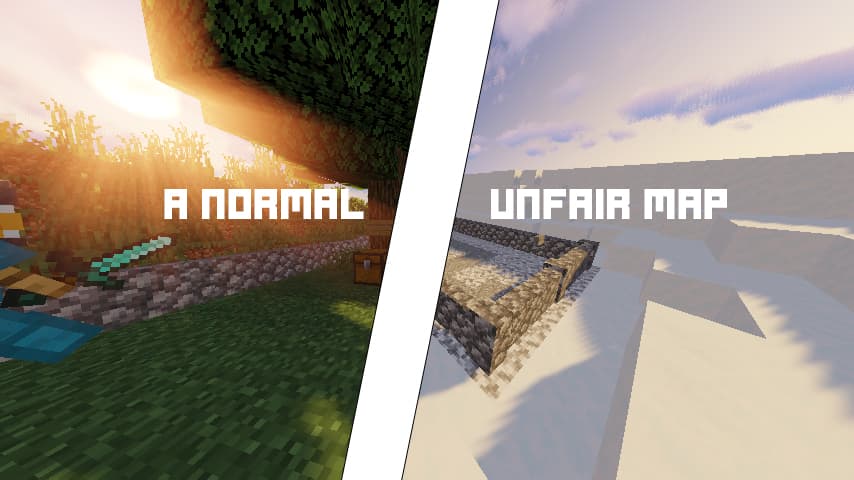The logo for A Normal Unfair Map, a Minecraft map for 1.15.2 by PrimePenguins on MCCreations