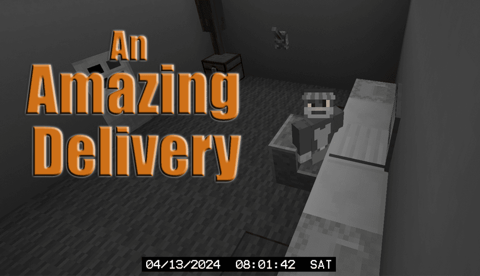The logo for An Amazing Delivery, a Minecraft map for 1.20.4 by TheZaius on MCCreations