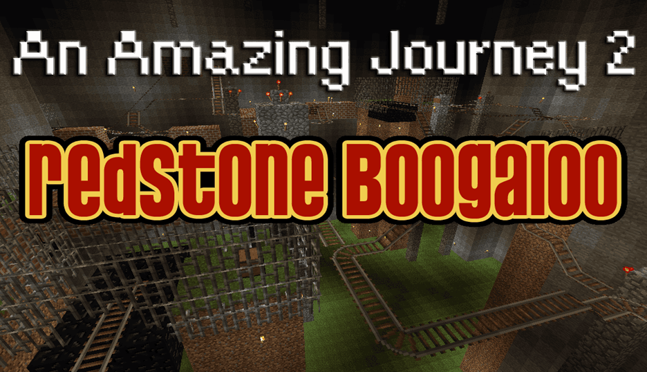The logo for An Amazing Journey 2: Redstone Boogaloo, a Minecraft map for 1.12.2 by TheZaius on MCCreations