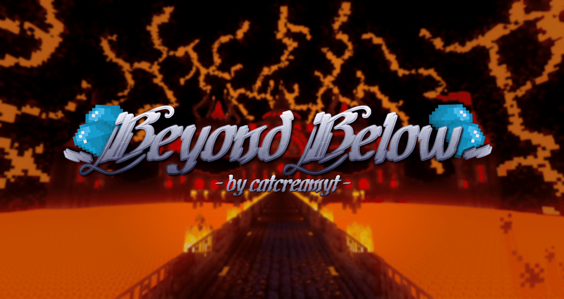 The logo for Beyond Below, a Minecraft map for 1.17.1 by CatCreamYT on MCCreations
