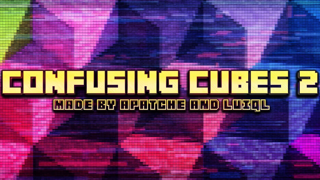 The logo for Confusing Cubes 2, a Minecraft map for 1.16.5 by Apatche on MCCreations