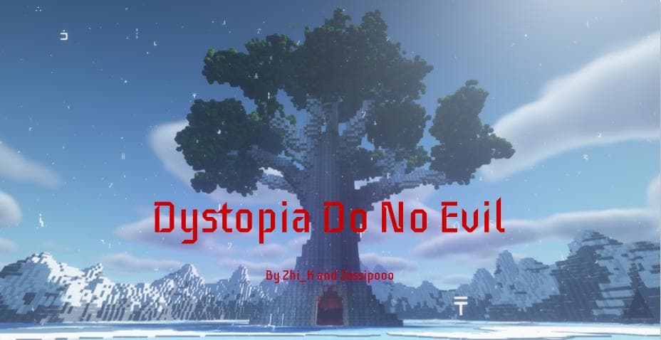 The logo for Dystopia: Do No Evil, a Minecraft map for 1.16.5 by Zhi_K on MCCreations