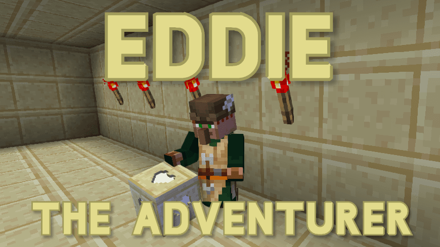 The logo for Eddie the Adventurer, a Minecraft map for 1.16.2 by Henzoid on MCCreations