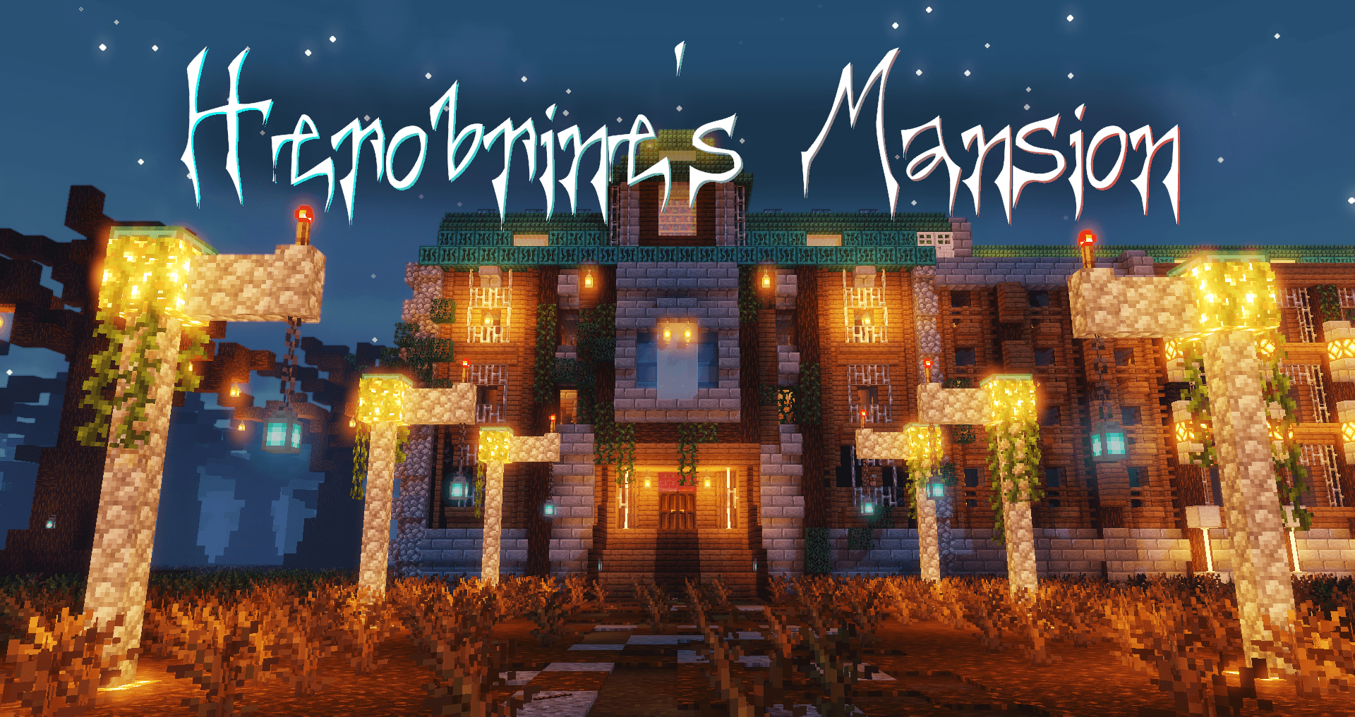 The logo for Herobrine's Mansion, a Minecraft map for 1.17.1 by MaSp005 on MCCreations