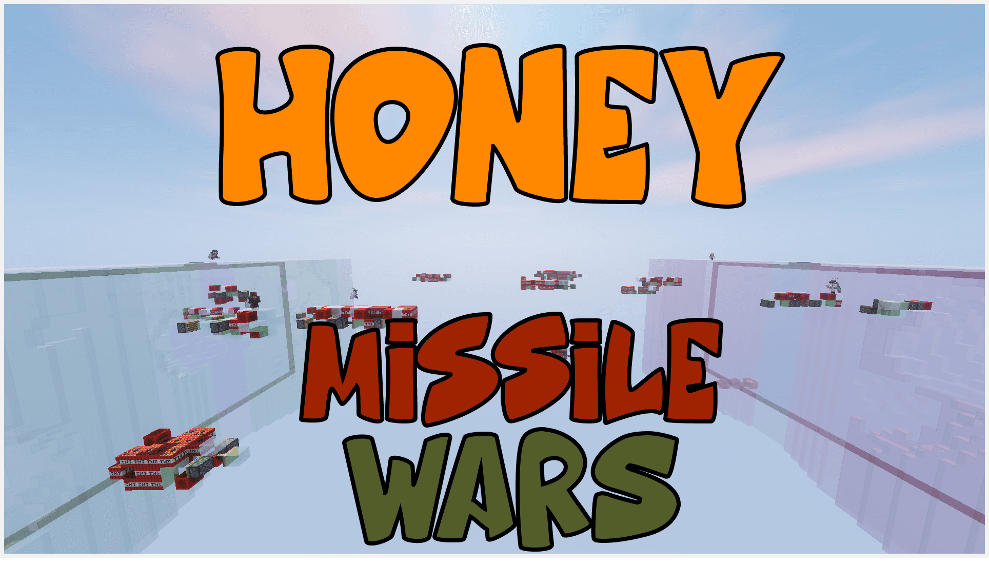 The logo for Honey Missile Wars, a Minecraft map for 1.15.2 by Chopper2112, Supersette, kruthers on MCCreations