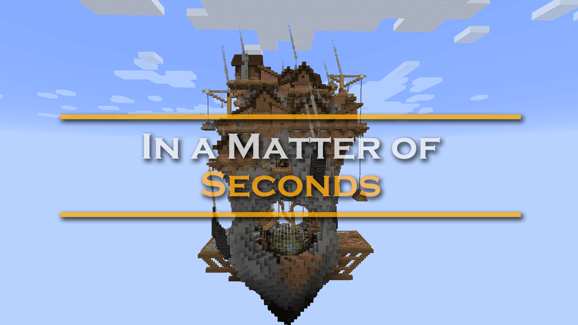 The logo for In a Matter of Seconds, a Minecraft map for 1.16.1 by Menotok on MCCreations