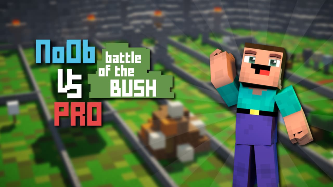 The logo for Noob VS Pro - Battle of the Bush, a Minecraft map for 1.16.1 by Skilendarz on MCCreations