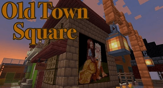 The logo for Old Town Square, a Minecraft map for 1.21 by Escapazition on MCCreations