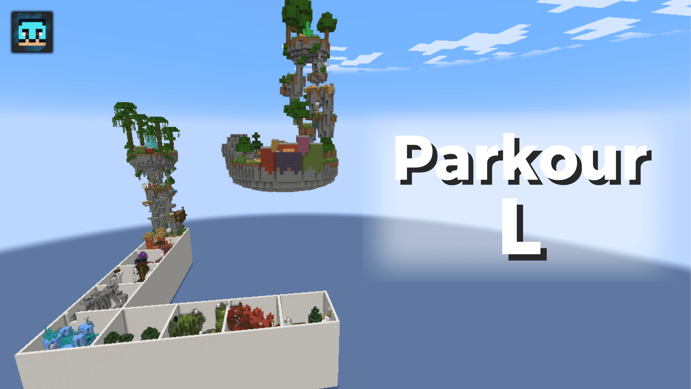 The logo for Parkour L, a Minecraft map for  by Jiddan on MCCreations