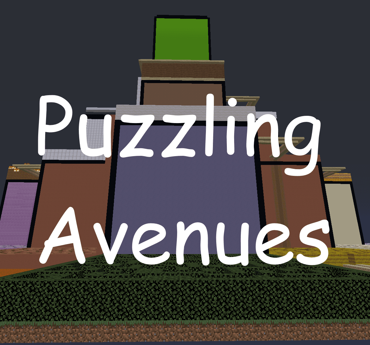 The logo for Puzzling Avenues, a Minecraft map for 1.16.3 by DeuxiemeCarlin#0016 on MCCreations