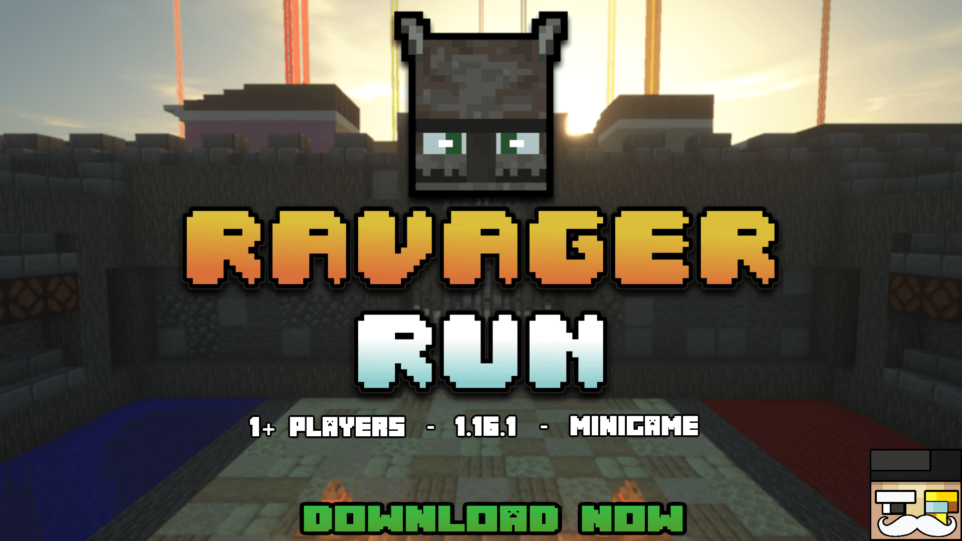 The logo for RAVAGER RUN, a Minecraft map for 1.16.1 by WoNeJo on MCCreations