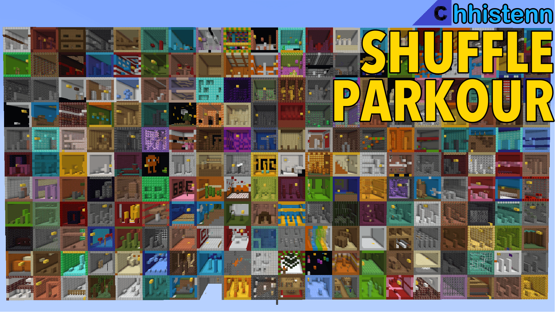 The logo for Shuffle Parkour, a Minecraft map for 1.18.1 by Chhistenn on MCCreations