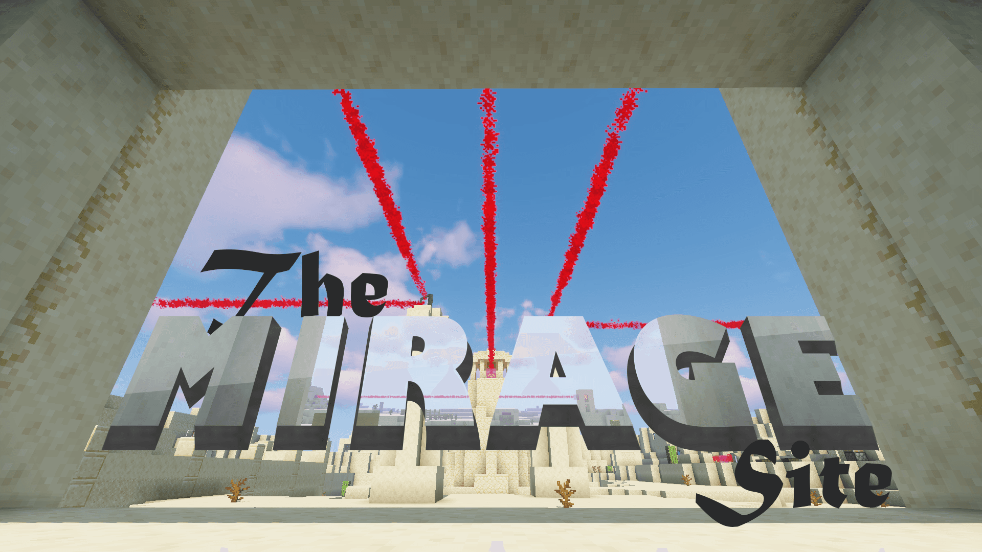 The logo for The Mirage Site, a Minecraft map for 1.15.2-1.16.1 by redinator2000 on MCCreations