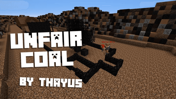 The logo for Unfair Coal, a Minecraft map for 1.16.4 by thayus on MCCreations