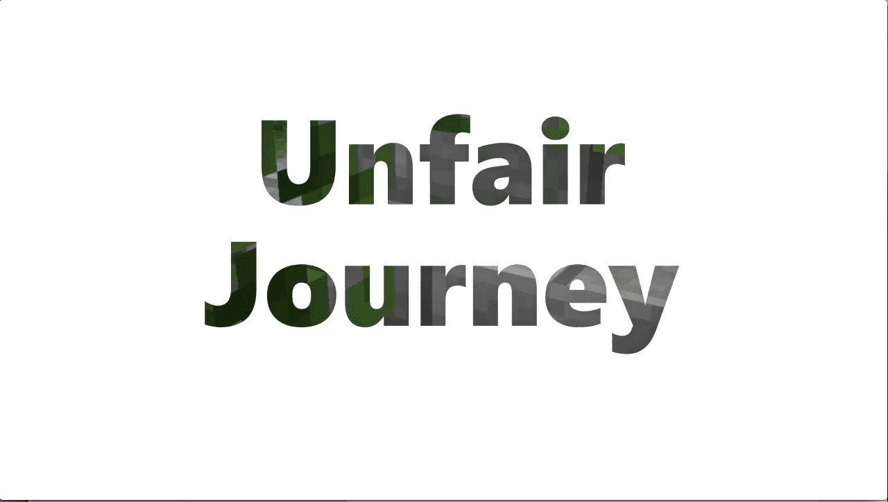 The logo for Unfair Journey, a Minecraft map for  by PrimePenguins on MCCreations