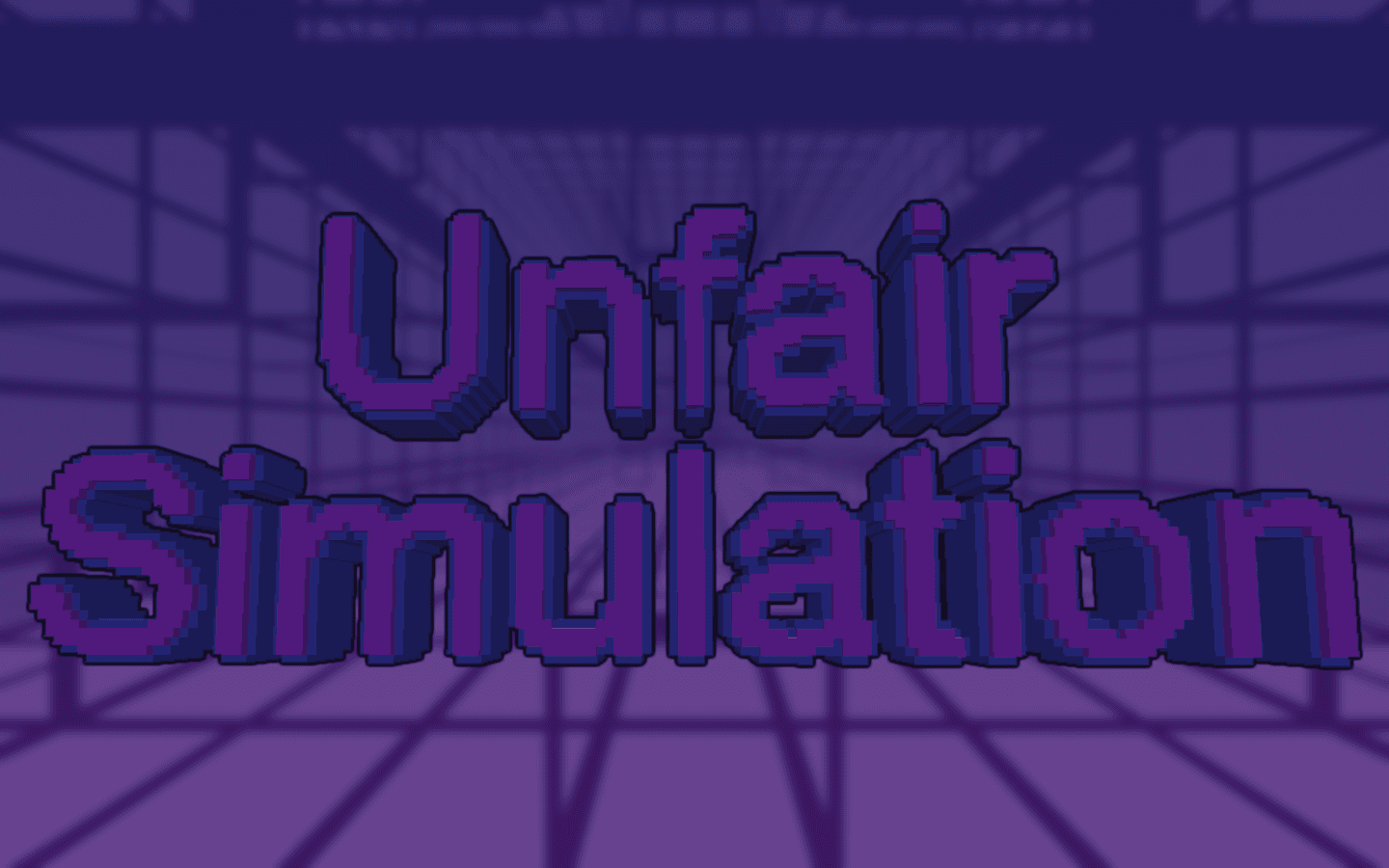 The logo for Unfair Simulation, a Minecraft map for 1.16.3 by Eternity303 on MCCreations