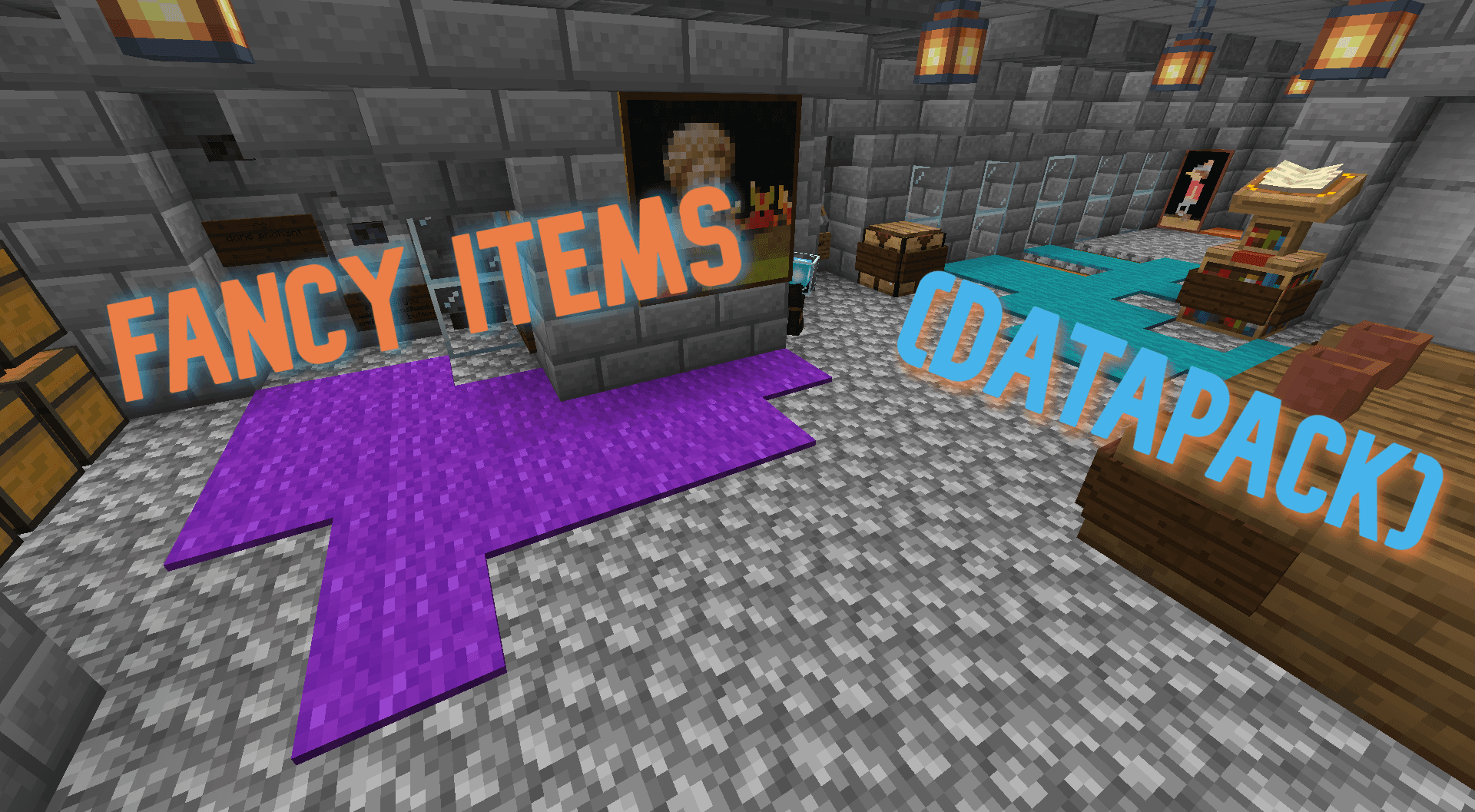 The logo for Fancy Items, a Minecraft datapack for  by Zombie111 on MCCreations