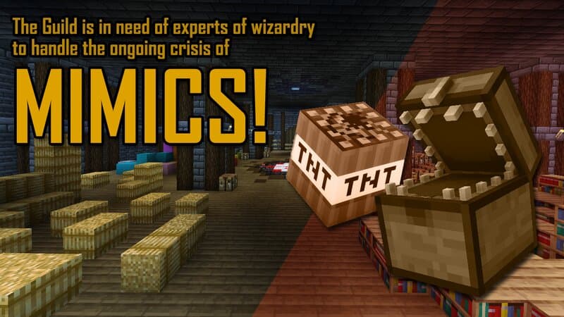The logo for MIMICS!, a Minecraft map for 1.21.4 by hexakon on MCCreations