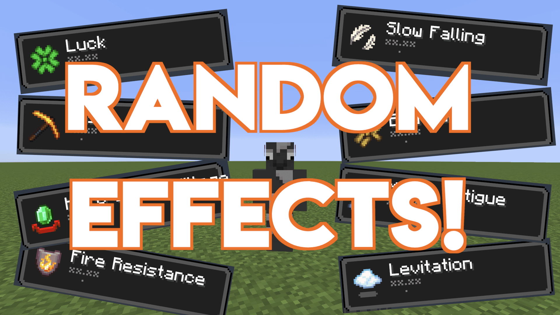 The logo for Random Effects, a Minecraft datapack for  by CrazyCowMM on MCCreations