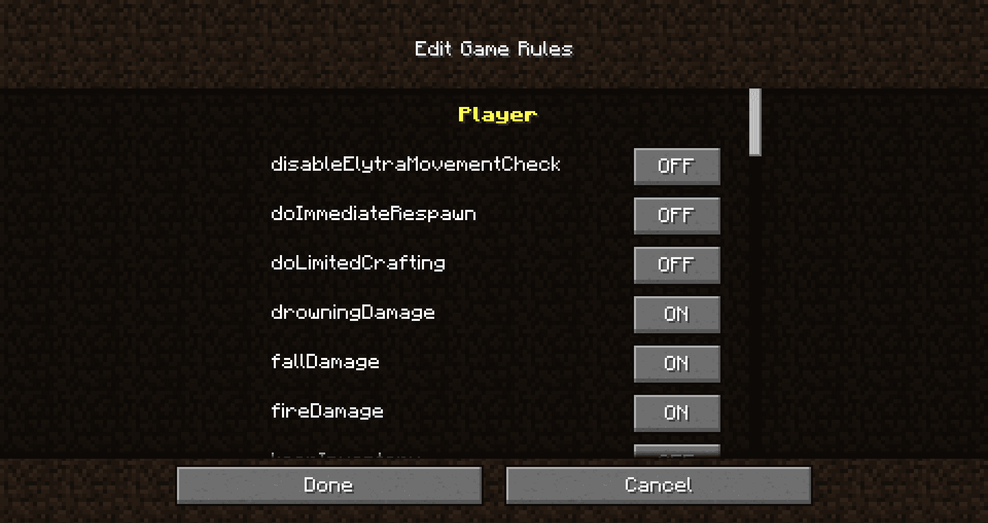 Image 2 of 3 for showGameruleNames