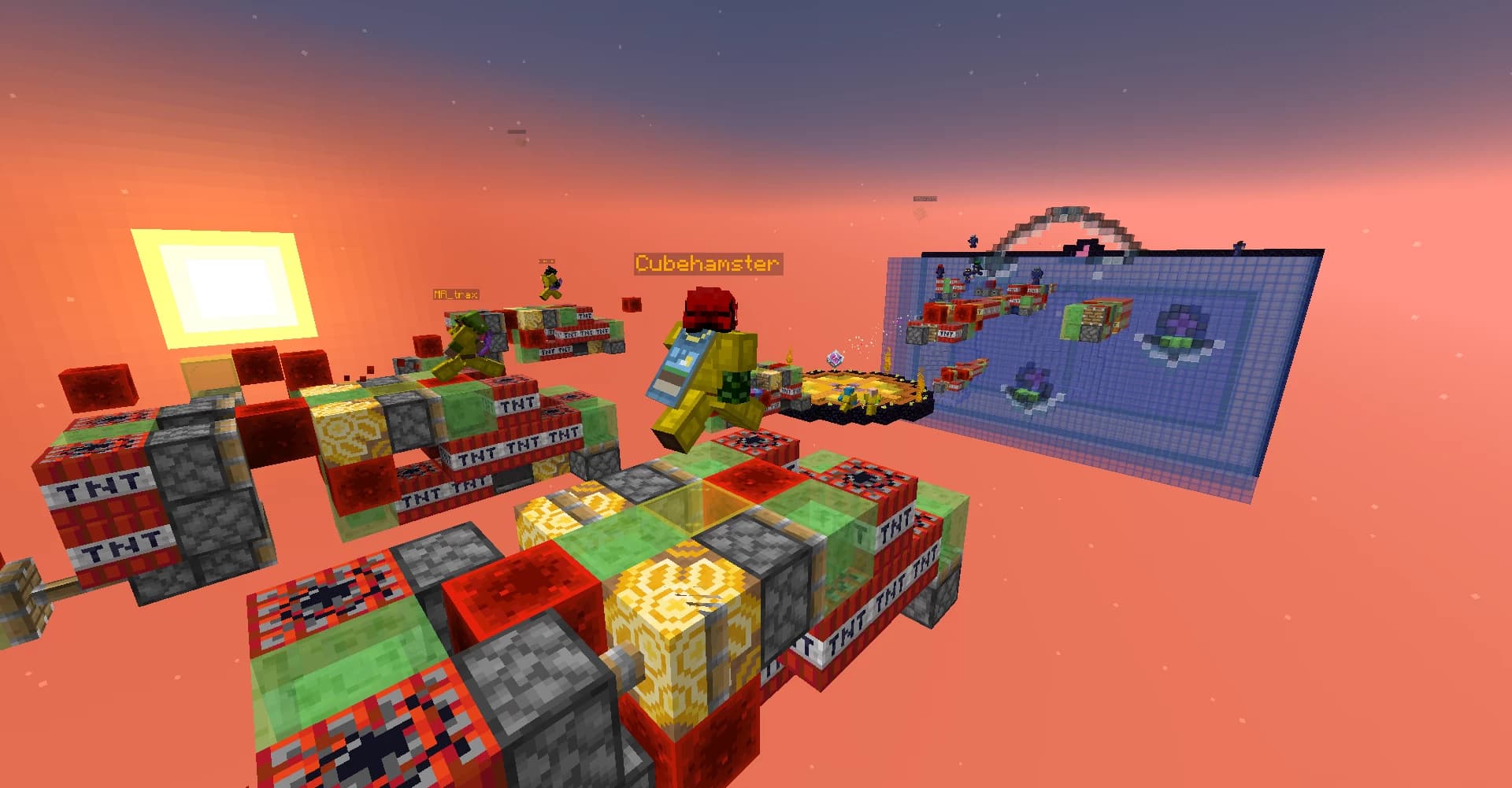 The logo for Rocket Riders, a Minecraft map for 1.20.1-1.20.4 by ZeroniaServer on MCCreations