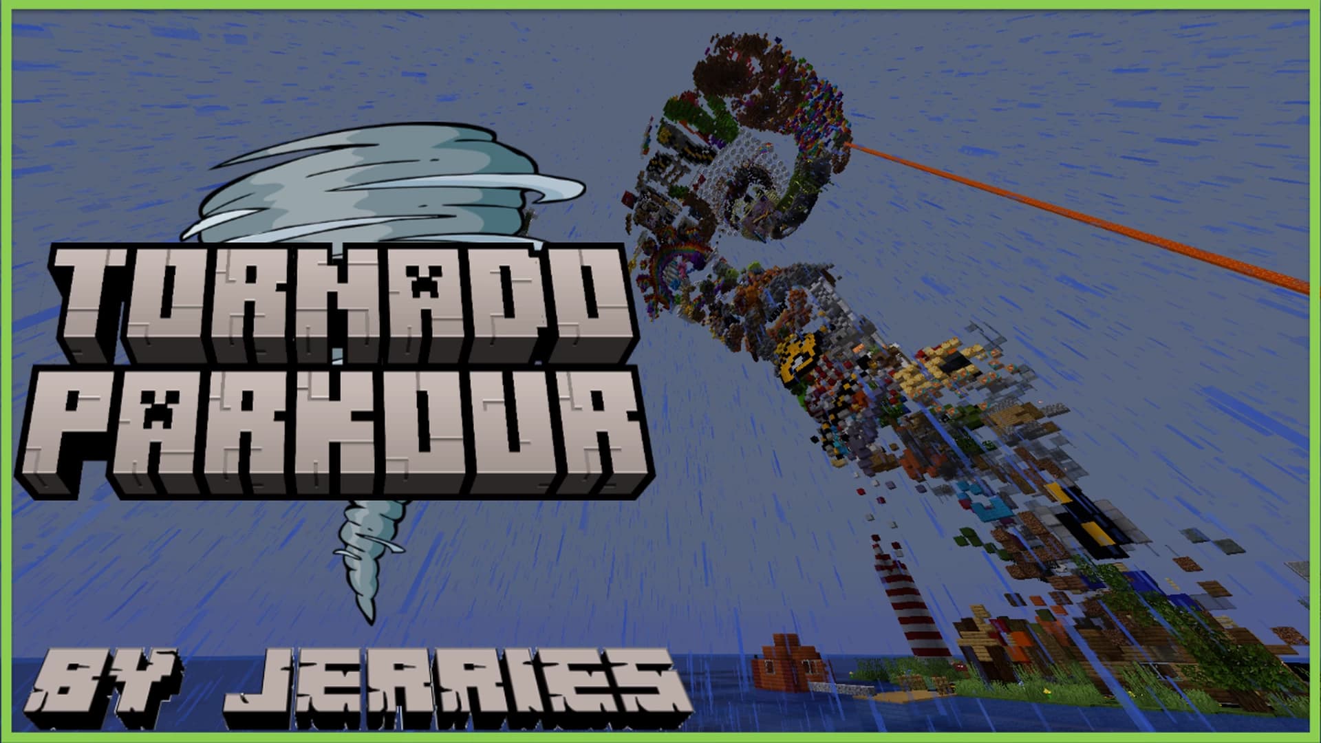 The logo for Tornado Parkour, a Minecraft map for 1.21.1 by Jerries on MCCreations