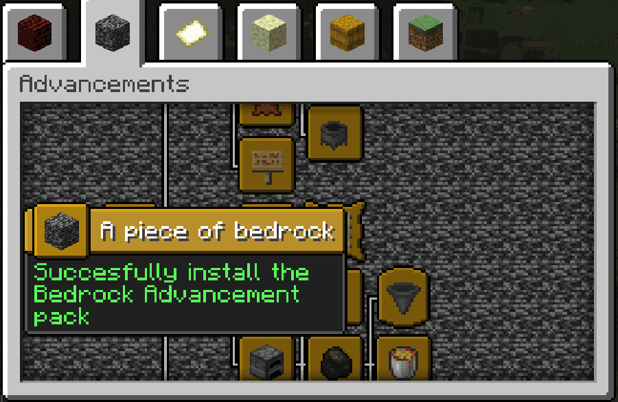 The logo for More Advancements: Achievements from the Bedrock Edition in Java Edition, a Minecraft Data Pack