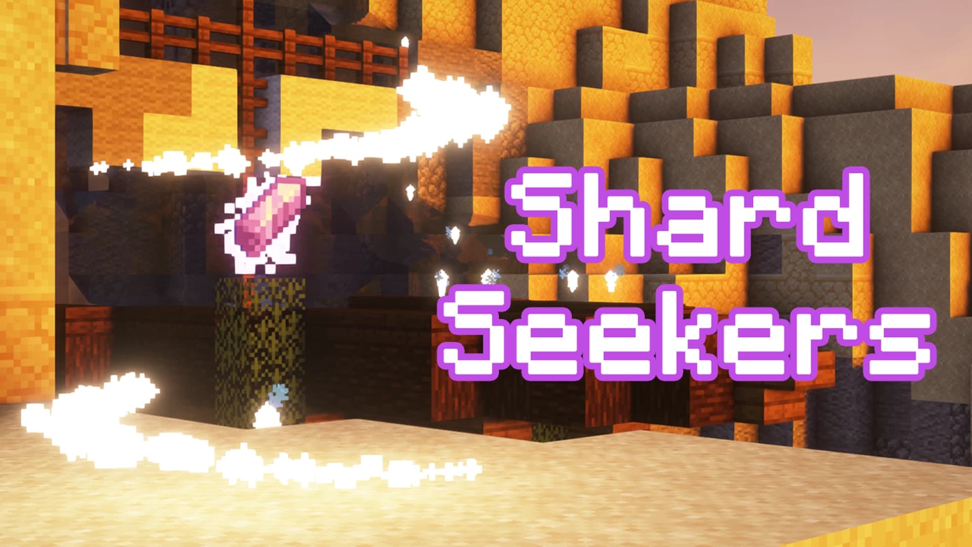 The logo for Shard Seekers, a Minecraft Map